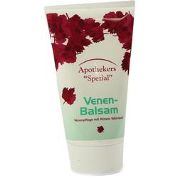 Eine Tube Venen-Balsam mit roten Blättern auf der Verpackung.