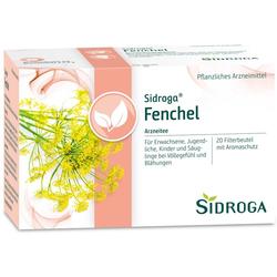 Verpackung von Sidroga Fencheltee, ein pflanzliches Arzneimittel gegen Blähungen.