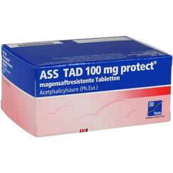 Eine Packung ASS TAD 100 mg protect magensaftresistente Tabletten.