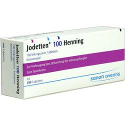 Verpackung von Jodtabletten zur Behandlung von Jodmangel.