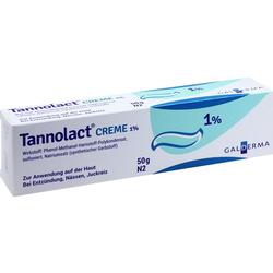 Weiße Schachtel mit Tannolact Creme zur Hautanwendung bei Entzündungen.