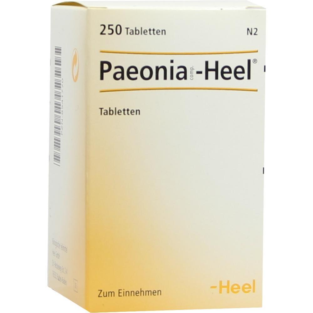 Packung mit 250 Tabletten Paeonia-Heel zum Einnehmen.